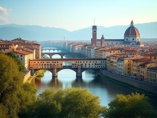 Scenic view of Florence near Ospitalità Tech Solutions office location, possibly showing Ponte Vecchio or Duomo